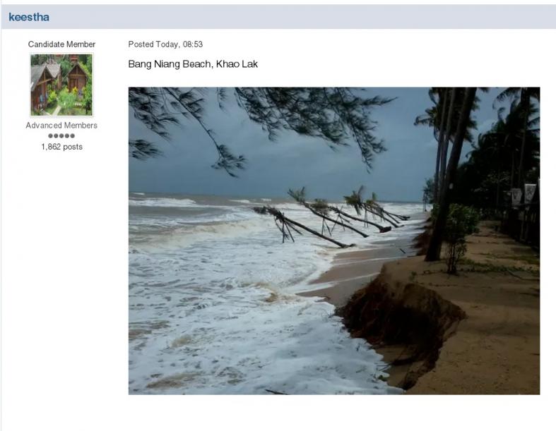 Thai Visa Forum user Keestha posted this photo of Bang Niang Beach, Khao Lak