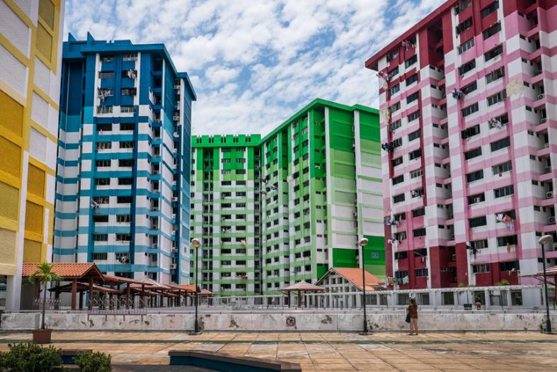 A passerby taking snapshots of the iconic colourful blocks at Rochor Centre. These colourful blocks will be slated for demolition at the start of 2017.