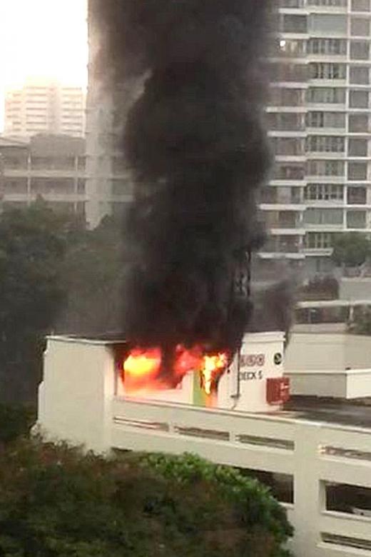 Bishan carpark fire involved discarded items at staircase landing