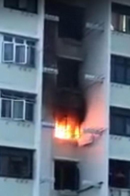 Mother dashes into burning flat to save daughter