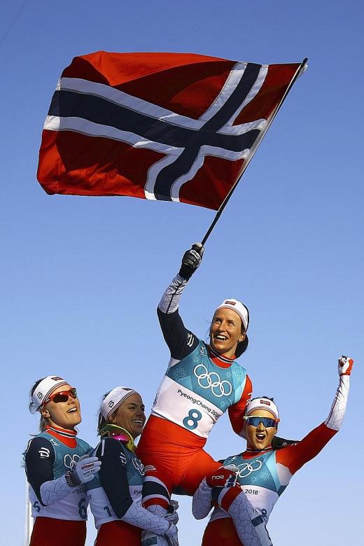 Bjoergen&#039;s gold propels Norway to top of Olympics final medal tally