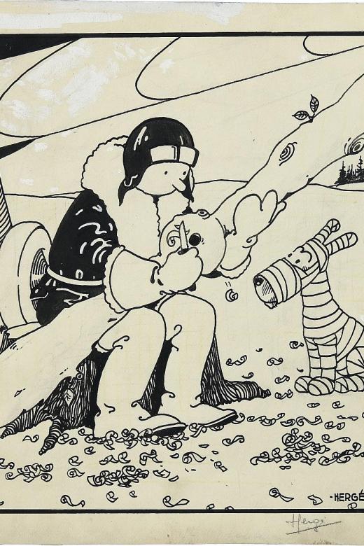 Drawing used in first published Tintin cover sells for $1.5m