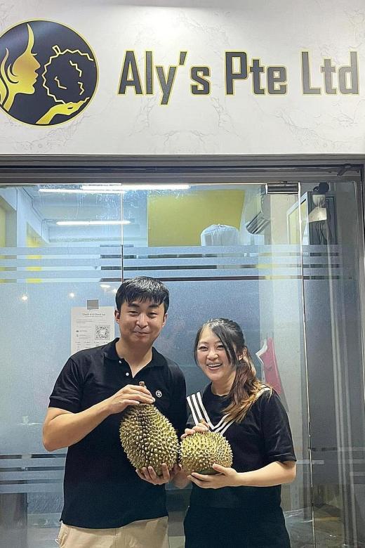 Selling seasonal durians during Covid-19
