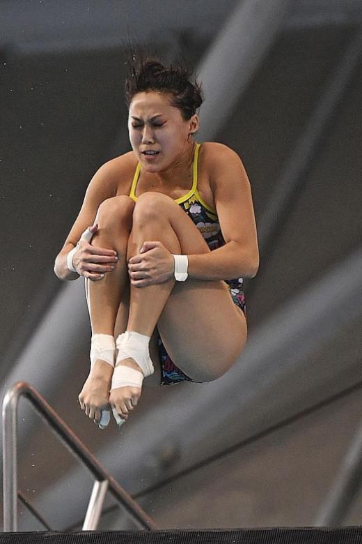 Freida Lim on the brink of an Olympic diving spot