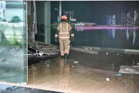 100 people evacuated, 1 person injured after explosion rips out wall at Audi service centre in Ubi
