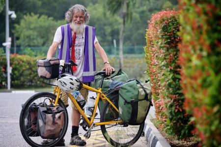 65-year-old Australian cycles over 9,000km from Australia to Singapore