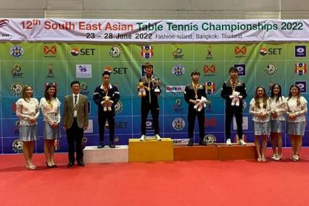 Singapore win three golds at SEA Table Tennis Championships
