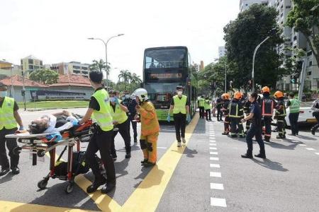 Eight taken to hospital after accident involving bus and car in Hougang