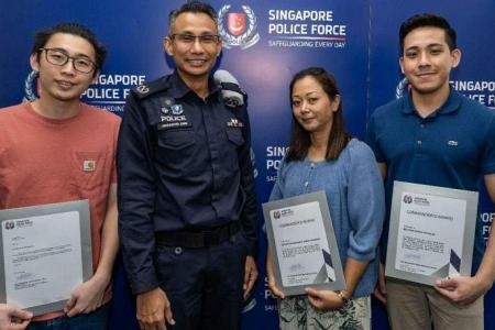 Trio commended for thwarting alleged outrage of modesty offences in trains 