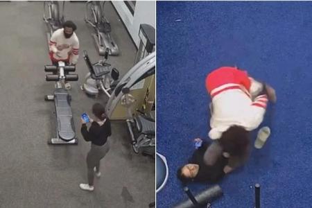 Harrowing video shows US woman fighting off man trying to rape her inside gym