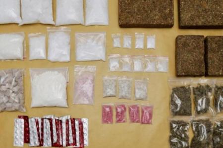About 9kg of illegal drugs worth $726,000 seized, 3 men arrested