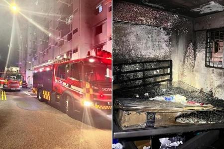 Two toddlers rescued from fire in Marsiling; 60 residents evacuated
