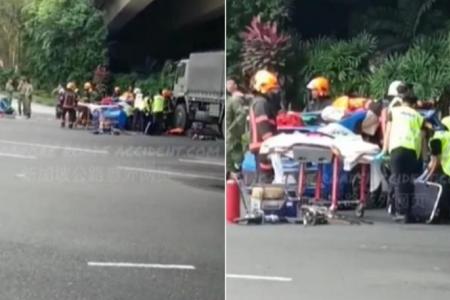 Taxi driver hospitalised after collision with SAF vehicle on Pioneer Road North
