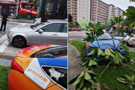 Seven people hospitalised after Tampines accident involving taxi and two cars