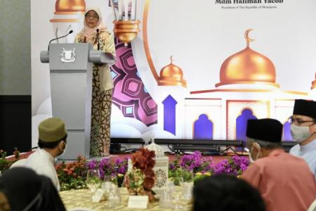 Muslims break fast with President Halimah, in first such in-person event in two years
