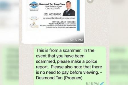At least 10 property agents impersonated by scammers who collect money from clients