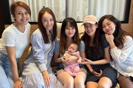 Co-stars from The Queen visit new mother Jayley Woo