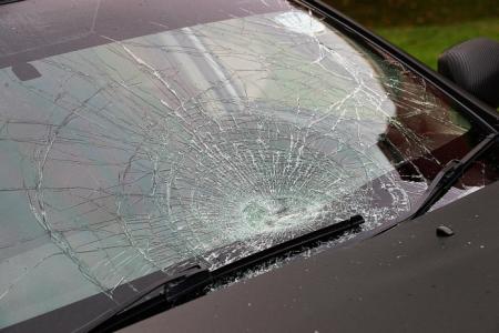 Jogger slams into windscreen and survives