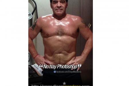 Maradona shows off new body