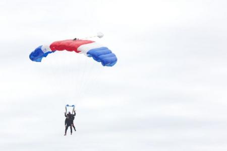 Ex-US president George Bush Sr skydives on 90th birthday 