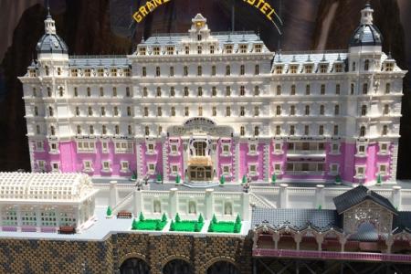 Grand Budapest Hotel made entirely from LEGO bricks