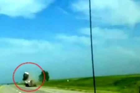 Video: Crash sends car flying through the air
