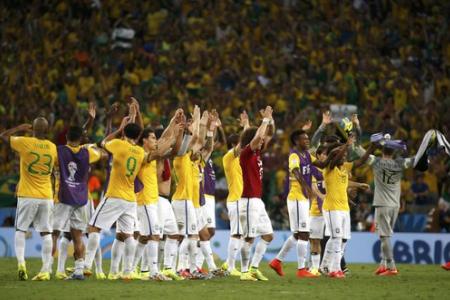 Two defenders scored to send Brazil into semi finals
