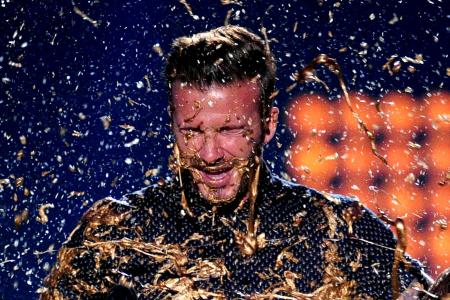 Video: David Beckham gets slimed at Kids' Choice Sports Awards