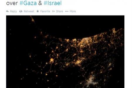 Astronaut tweets his saddest photo - Israel-Gaza conflict from space