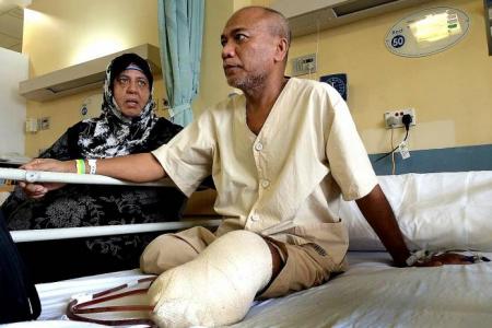 Man who lost both legs to accident hopes to go home for Hari Raya