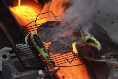 Watch these chefs use lava to cook steak