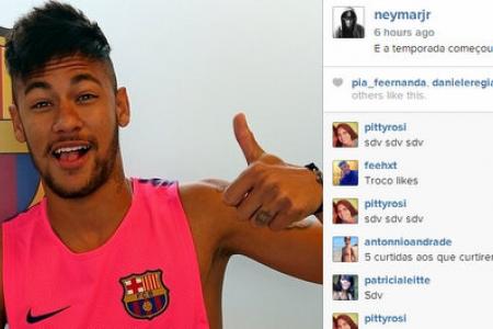 Guess who's back? Neymar reports for Barca training