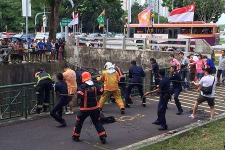 Rescuers save man who fell 3m into Hougang canal