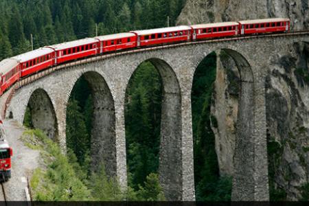 Swiss train carriage slides down ravine