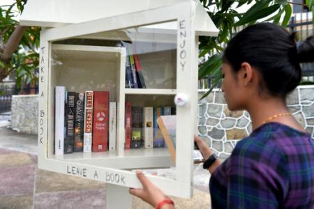 Public book shelf up in Serangoon estate