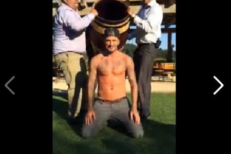 Who did Beckham, Terry and Vince McMahon pick for the ice bucket challenge?