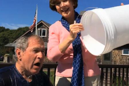 George W. Bush does the ice bucket challenge