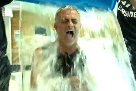 Listen to Jose Mourinho's roar as he takes the ALS ice bucket challenge