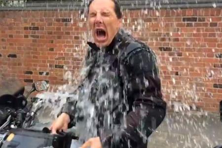 Benedict Cumberbatch does the ice bucket challenge SIX times