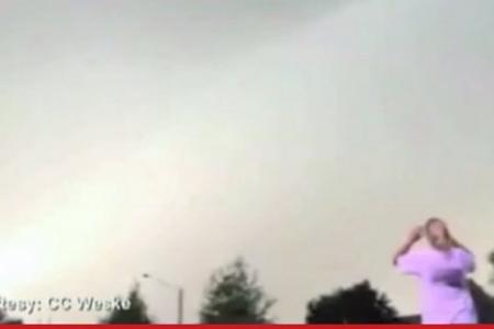 Caught on camera: Moment when woman gets struck by lightning