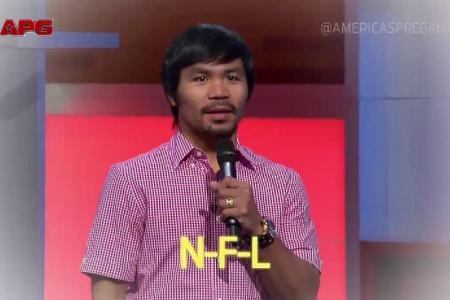 Tough guy Pacquiao sings his love for the NFL