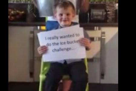 Boy, 5, with rare heart condition has own version of ice bucket challenge