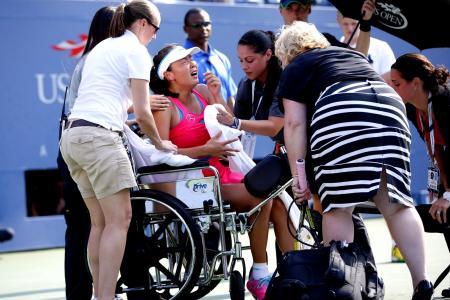 Peng Shuai retires from US Open in tears