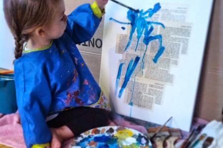 Mother breaks out of artist's block with the help of her two-year-old's doodles