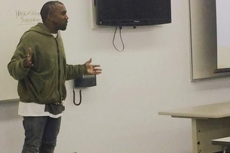 Kanye West surprises college kids in their classroom