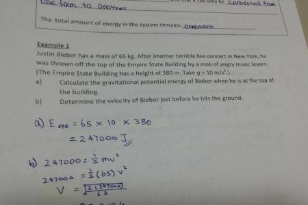 Singapore physics teacher clearly does not like Justin Bieber...