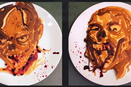What do you really need this Halloween? Zombie pancake art