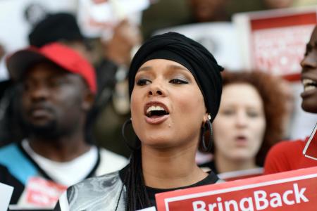 Alicia Keys demonstrates in New York for release of kidnapped Nigerian girls