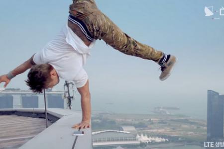 WATCH: Korean breakdancers defy gravity on S'pore hotel rooftop