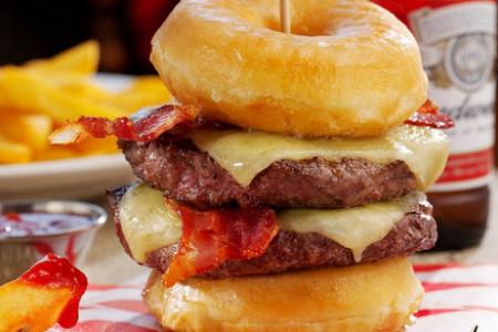 Would you eat this 1,966-calorie donut burger?